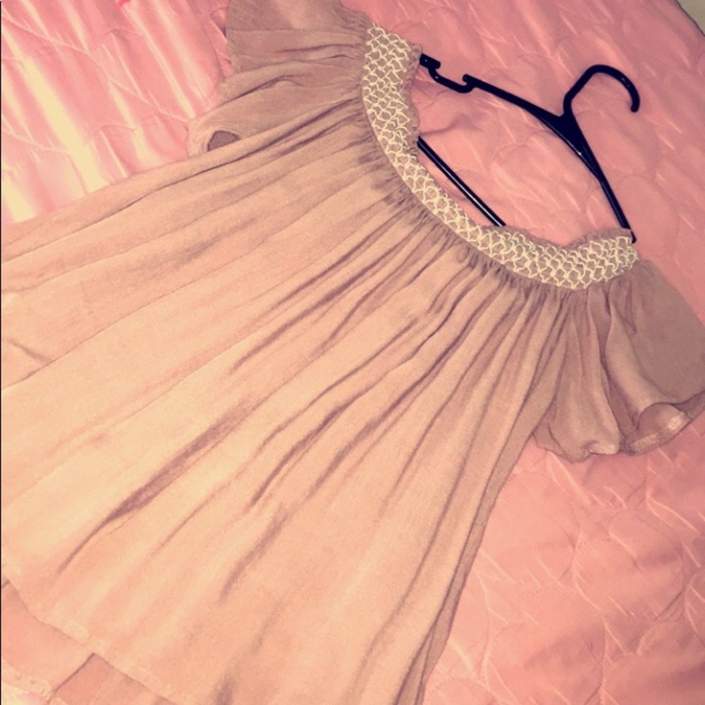 Off the shoulder pink/purple girl top